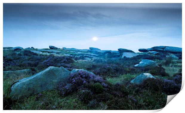 Stanage Edge at sunrise Print by Robbie Spencer