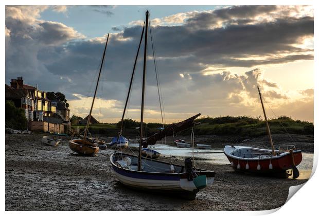 Burnham Overy Staithe at sunset Print by Robbie Spencer