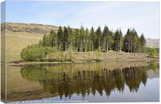 reflection on Loch Lubhair in the Highlands of Sco Canvas Print by Photogold Prints