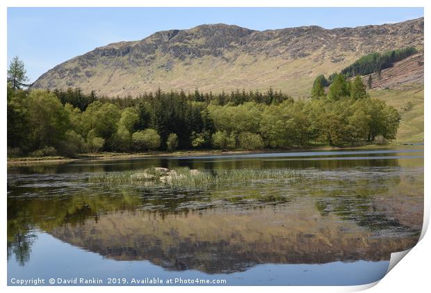 reflection on Loch Lubhair in the Highlands of Sco Print by Photogold Prints