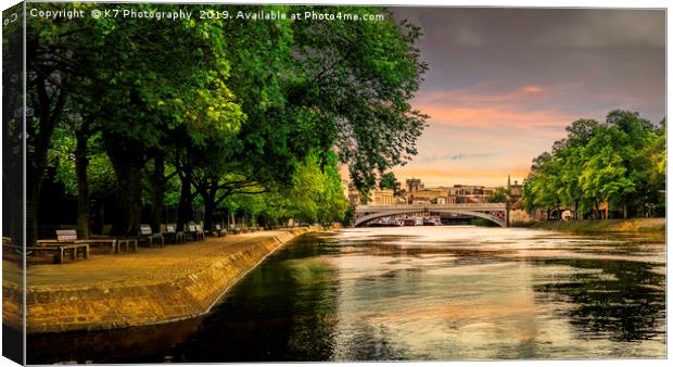 The River Ouse and the Lendle Bridge, York Canvas Print by K7 Photography