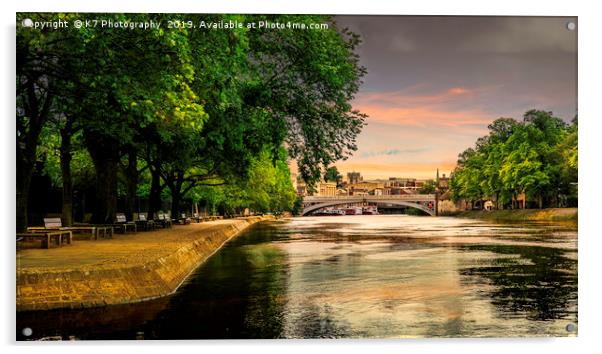 The River Ouse and the Lendle Bridge, York Acrylic by K7 Photography