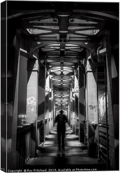 Walking Across The High Level Canvas Print by Ray Pritchard