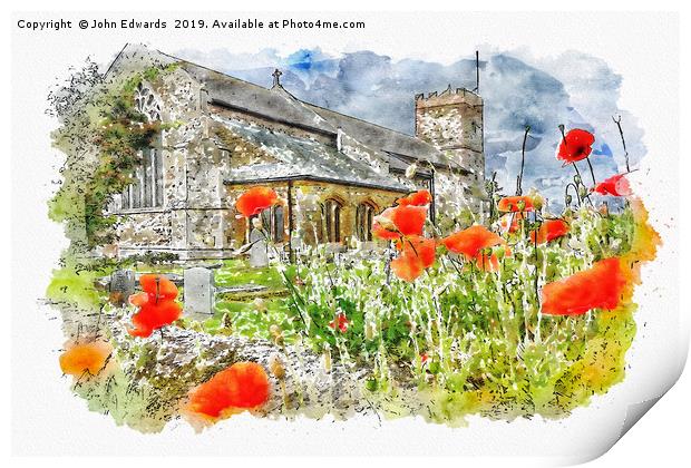 St Mary the Virgin, South Wootton Print by John Edwards
