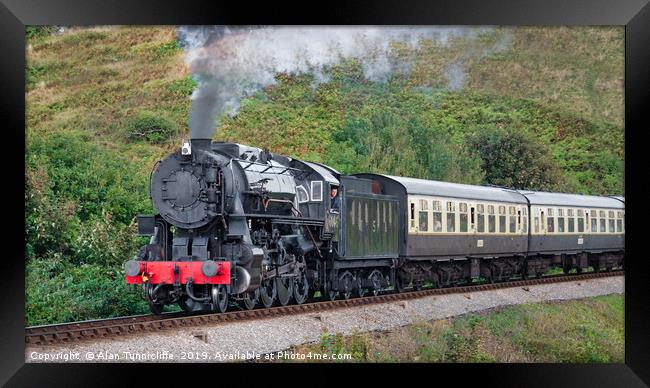 Majestic Steam Locomotive Roars Through Time Framed Print by Alan Tunnicliffe