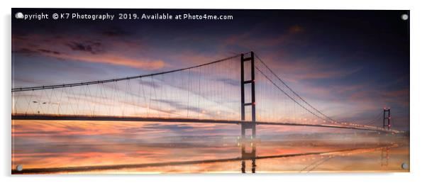 Humber Bridge Sunset Acrylic by K7 Photography