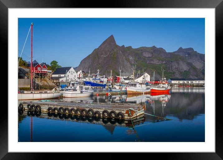 Harbour of Moskenes Framed Mounted Print by Hamperium Photography