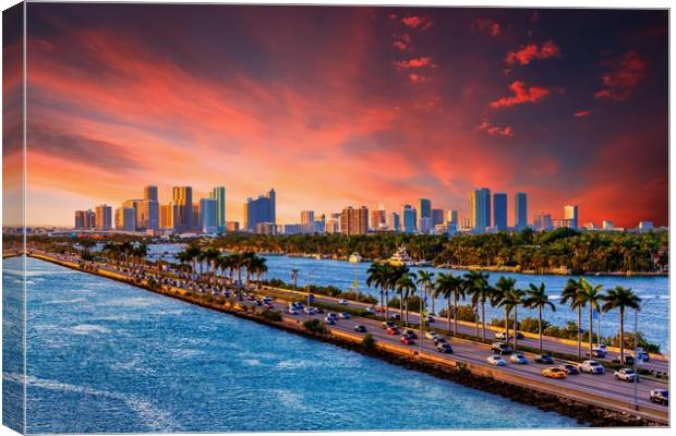 Leaving Miami for the Beach Canvas Print by Darryl Brooks