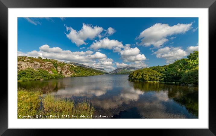 Lake Padarn Llanberis Wales Framed Mounted Print by Adrian Evans
