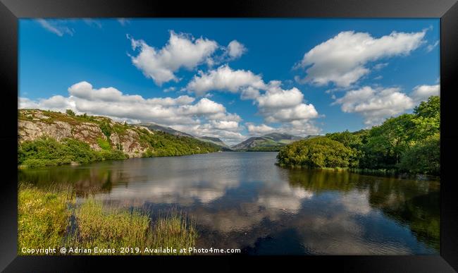 Lake Padarn Llanberis Wales Framed Print by Adrian Evans