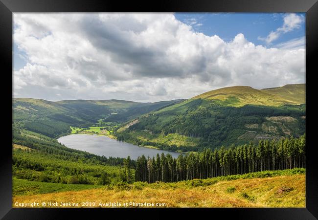 Looking Down on Talybont Valley in the Brecon Beac Framed Print by Nick Jenkins