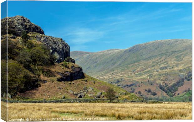 The Upper Kentmere Valley Lake District National P Canvas Print by Nick Jenkins