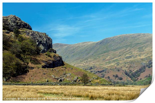 The Upper Kentmere Valley Lake District National P Print by Nick Jenkins