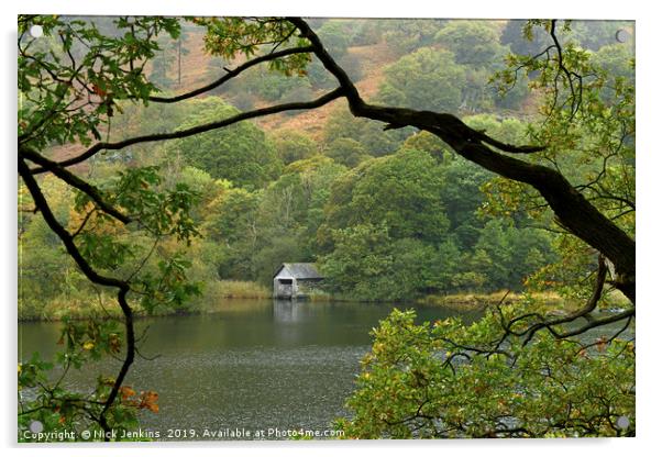The Boathouse on Rydal Water Lake District Acrylic by Nick Jenkins
