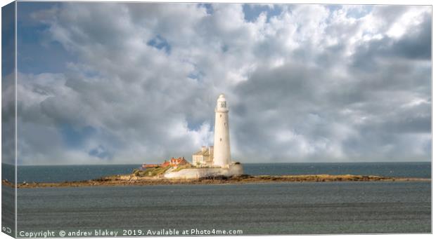 Clouds at St Marys Lighthouse Canvas Print by andrew blakey