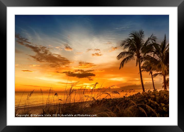 BONITA BEACH Bright Sunset Framed Mounted Print by Melanie Viola