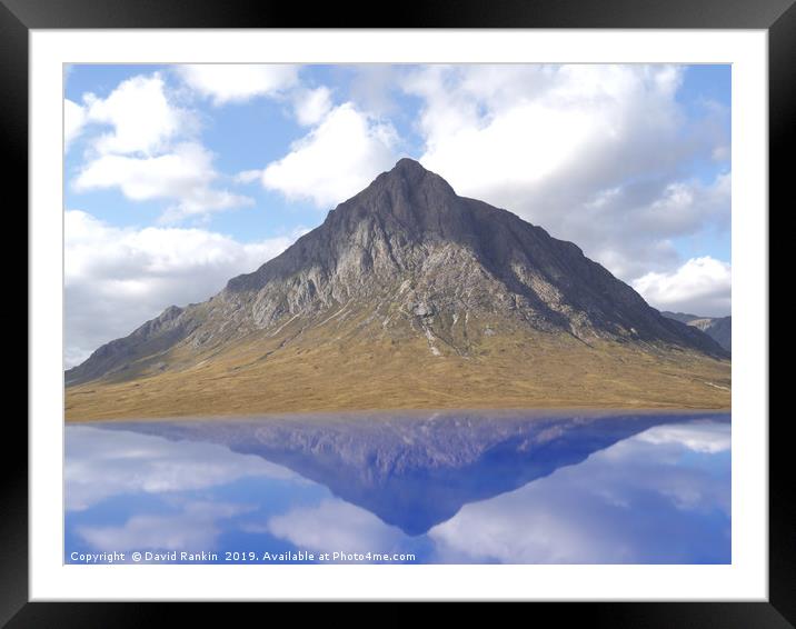 reflection of Buachaille Etive Mor in the Highland Framed Mounted Print by Photogold Prints