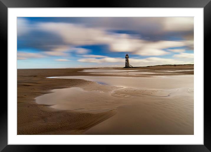 Point of Ayr Lighthouse, North wales Framed Mounted Print by John Finney