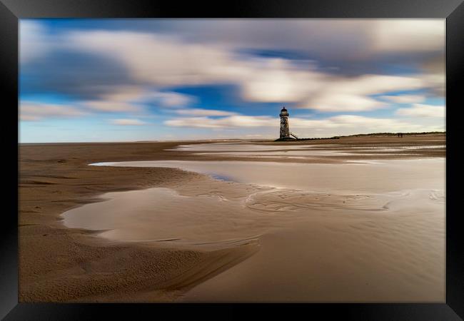 Point of Ayr Lighthouse, North wales Framed Print by John Finney