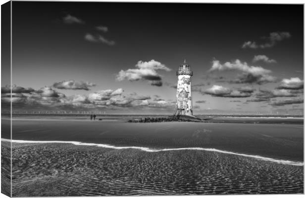 Point of Ayr Lighthouse, Talacre, North wales Canvas Print by John Finney