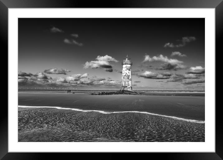 Point of Ayr Lighthouse, Talacre, North wales Framed Mounted Print by John Finney