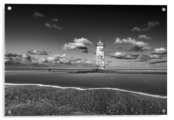 Point of Ayr Lighthouse, Talacre, North wales Acrylic by John Finney