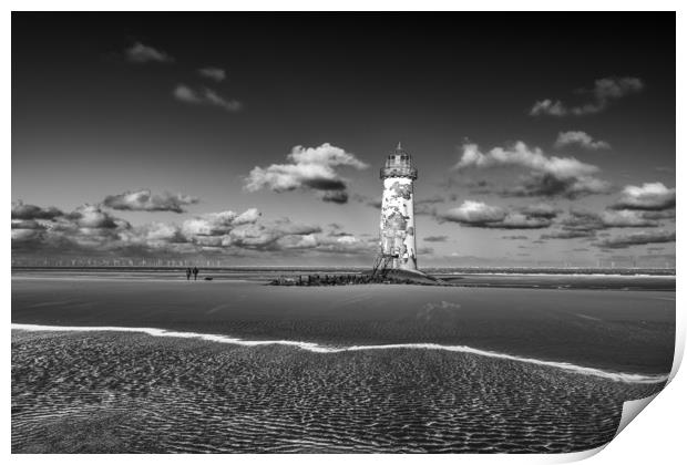 Point of Ayr Lighthouse, Talacre, North wales Print by John Finney