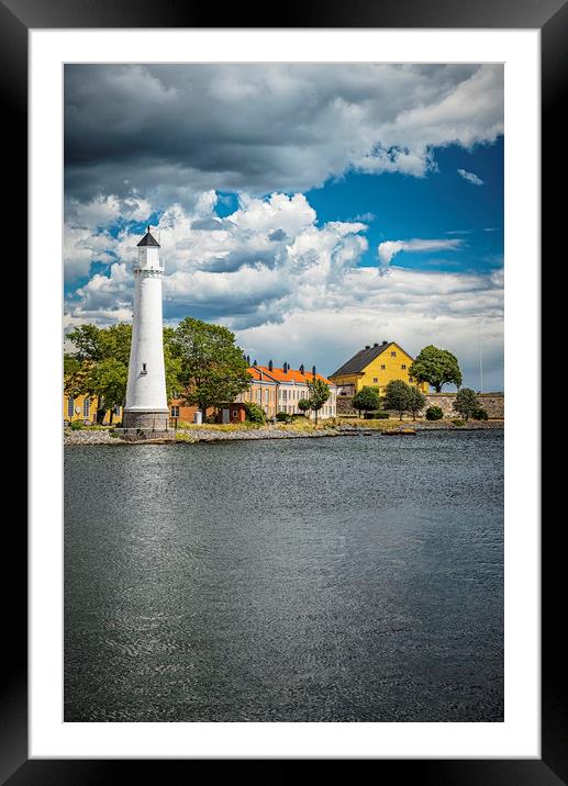 Karlskrona Stumholmen Lighthouse From Opposite Sid Framed Mounted Print by Antony McAulay