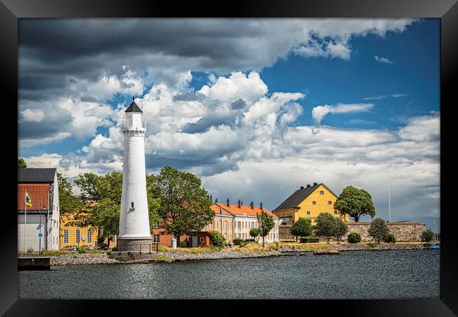 Karlskrona Stumholmen Lighthouse Landscape Framed Print by Antony McAulay