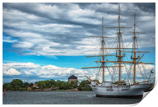 Karlskrona Naval Museum Tallship Landscape Print by Antony McAulay