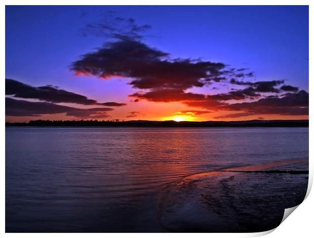 Days End Over The River Forth Print by Aj’s Images