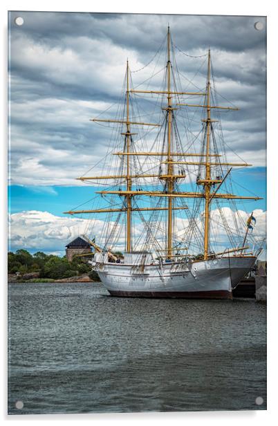 Karlskrona Naval Museum Tallship Portrait Acrylic by Antony McAulay