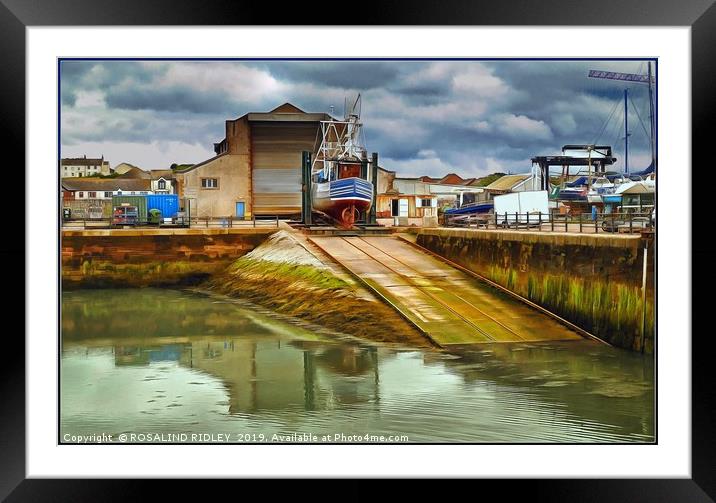 "Stormy skies at the boat yard" Framed Mounted Print by ROS RIDLEY