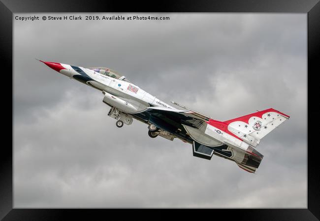 USAF Thunderbird Takeoff  Framed Print by Steve H Clark
