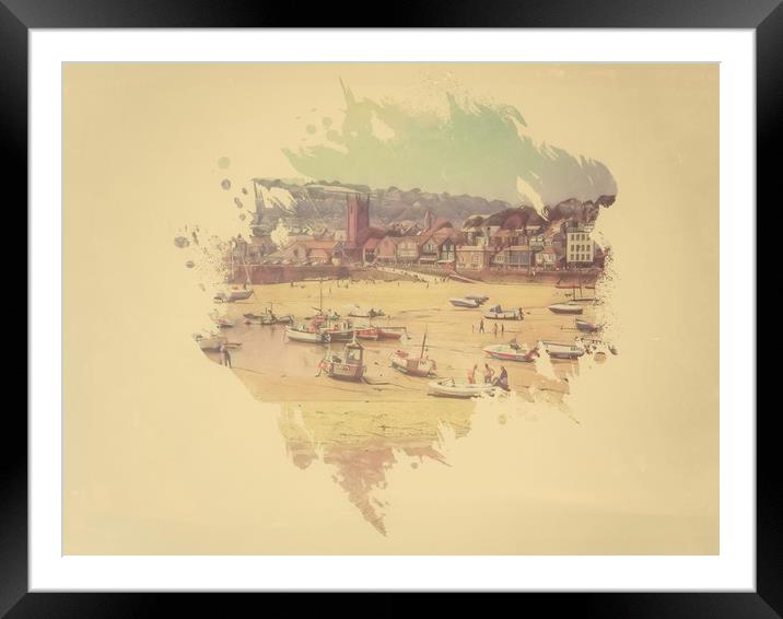 Serenity on St Ives Beach Framed Mounted Print by Beryl Curran