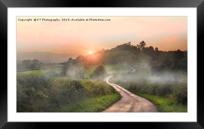 Mist over Knowle Hill Framed Mounted Print by K7 Photography