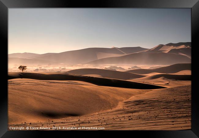 Sand Dunes of Sossusvlei, Namibia Framed Print by Steve Adams