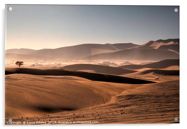 Sand Dunes of Sossusvlei, Namibia Acrylic by Steve Adams