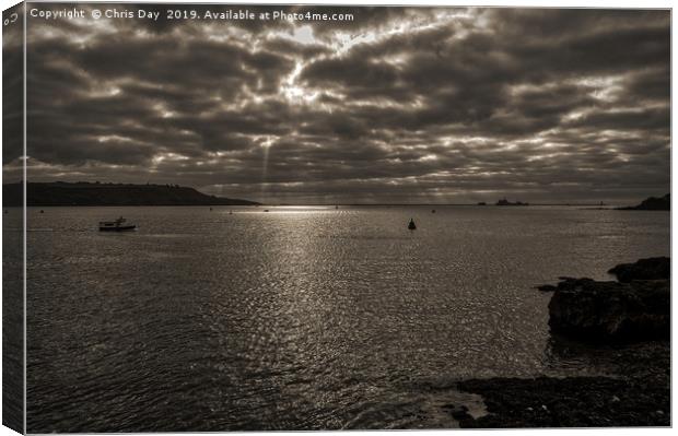 Plymouth Sepia Sound Canvas Print by Chris Day