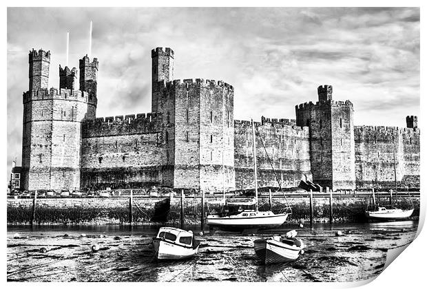Caernarfon Castle B&W Print by Jim kernan