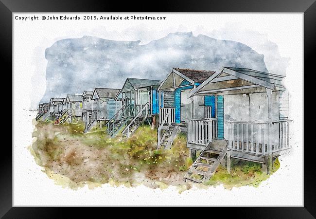 Beach Huts Framed Print by John Edwards
