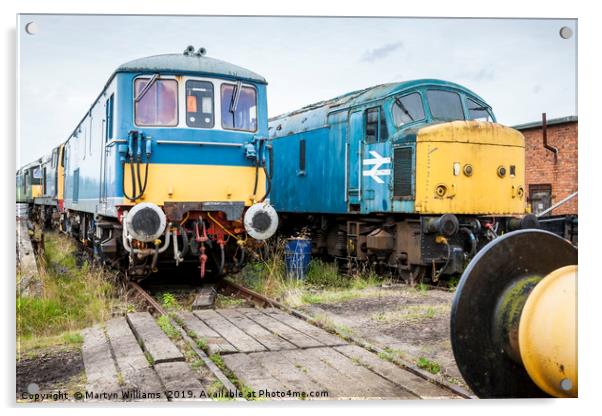 Old Diesel Locomotives Acrylic by Martyn Williams