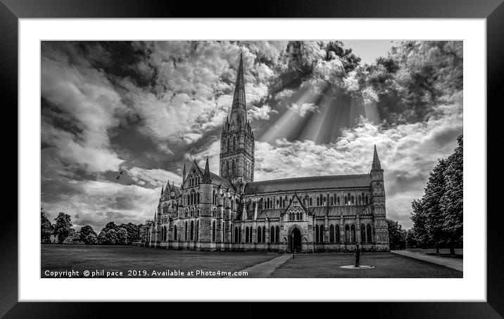 Salisbury Cathedral Framed Mounted Print by phil pace