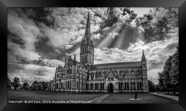 Salisbury Cathedral Framed Print by phil pace