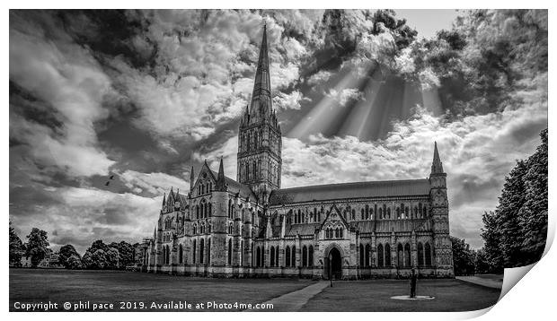 Salisbury Cathedral Print by phil pace