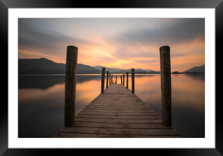 Ashness Jetty Derwent Water Framed Mounted Print by CHRIS BARNARD