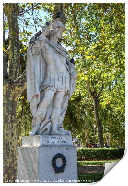 Statue of king Vvamba, Spain Print by Igor Krylov