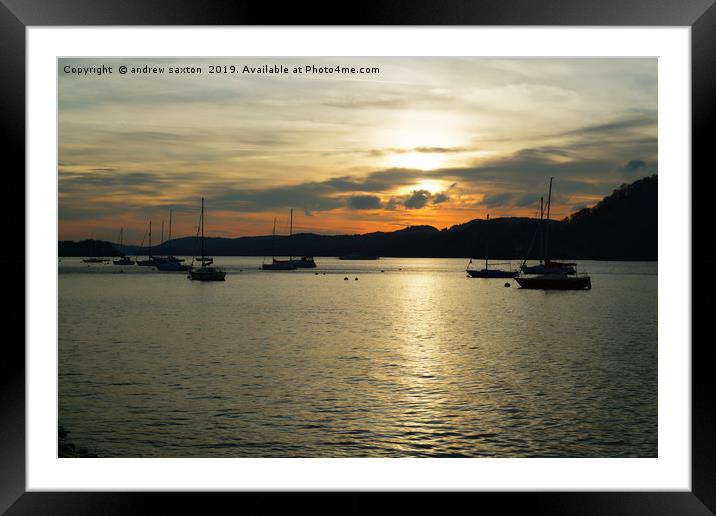FLOATING SUNSET Framed Mounted Print by andrew saxton