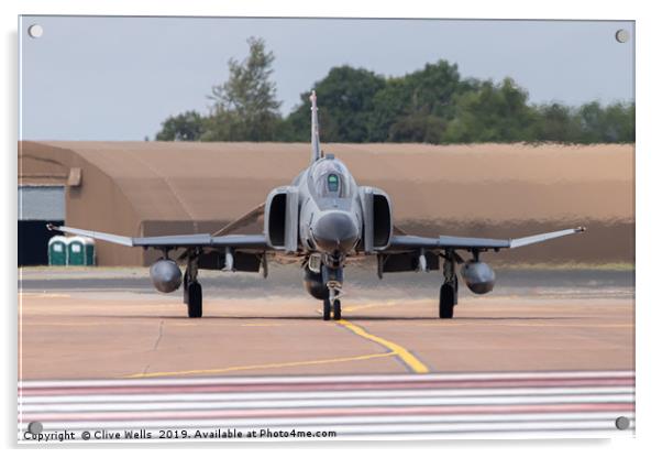 F-4E Phantom at RAF Fairford, Gloustershire Acrylic by Clive Wells