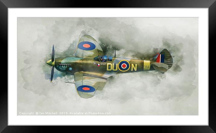 Spitfire Framed Mounted Print by Ian Mitchell